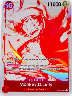 One Piece TCG Monkey D. Luffy ST10-006 SR – 3rd Anniversary – NM - Image 1