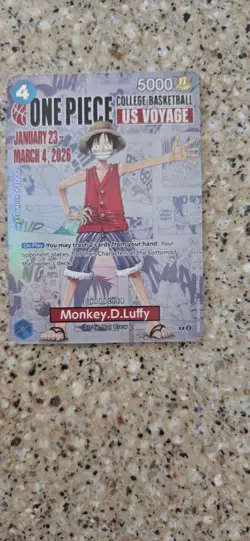 Bandai Namco One Piece Monkey D. Luffy US Voyage P-055 Promo College Basketball - Image 3