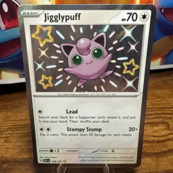 Pokemon Jigglypuff TCG Shiny Holo Rare Card Paldean Fates 198/091 Pack To Sleeve - Image 1