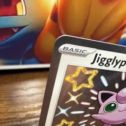 Pokemon Jigglypuff TCG Shiny Holo Rare Card Paldean Fates 198/091 Pack To Sleeve - Image 2