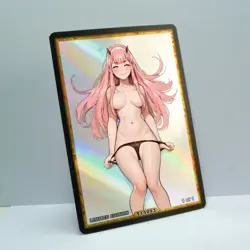 ZERO TWO Waifu Anime Card LIMITED 1/1 Custom TCG Holo Goddess Story ACG T14093 - Image 2