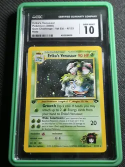 CGC 10 Erika's Venusaur Gym Challenge 1st Edition 4/132 Holo Pokemon Card - Image 1