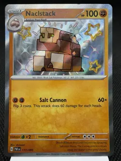 Naclstack 177/091 - Shiny Holo Rare - Paldean Fates Pokemon Card NM - Image 1