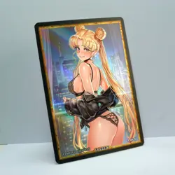 TSUKINO USAGI Waifu Anime Card LIMITED 1/1 Custom TCG Holo T14087 - Image 2