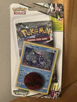 Pokemon Sun & Moon Celestial Storm Booster Pack Tapu Fini Promo Card & Coin - Image 1