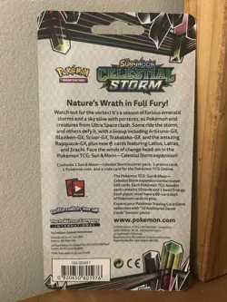 Pokemon Sun & Moon Celestial Storm Booster Pack Tapu Fini Promo Card & Coin - Image 2