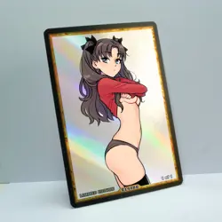 RIN TOHSAKA Waifu Anime Card LIMITED 1/1 Custom TCG Holo T14080 - Image 2