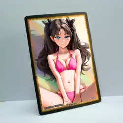RIN TOHSAKA Waifu Anime Card LIMITED 1/1 Custom TCG Holo T14079 - Image 2