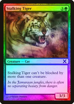Stalking Tiger FOIL 10th Edition NM Green Common MAGIC GATHERING CARD ABUGames - Image 1