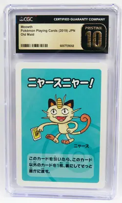 Meowth Old Maid CGC PRISTINE 10 Pokemon Playing Cards Japanese Pokemon Card Slab - Image 1