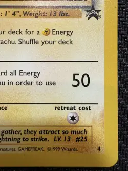 Pokemon TCG Pikachu The First Movie Black Star Promo 4 LP Excellent WOTC Card - Image 4