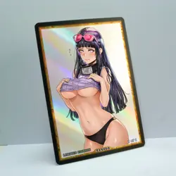 HYUUGA HINATA Waifu Anime Card LIMITED 1/1 Custom TCG Holo T14060 - Image 2