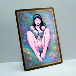 HYUUGA HINATA Waifu Anime Card LIMITED 1/1 Custom TCG Holo T14059 - Image 2