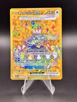 Pokemon TCG Terapagos EX 173/142 Stellar Crown Hyper Rare Gold Holo Card - Image 1