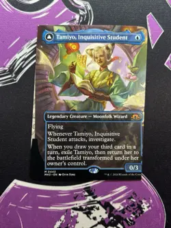 Tamiyo Inquisitive Student Borderless Modern Horizons 3 MISCUT MISPRINT Card 4/4 - Image 1