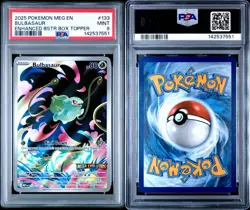 Pokemon TCG Bulbasaur IR 133/132 Mega Evolutions Stamped Promo Card PSA 9 - Image 3