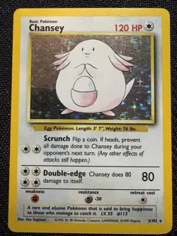 Pokemon TCG Base Set Holo Rare Chansey Card 3/102 Vintage WOTC - Image 1