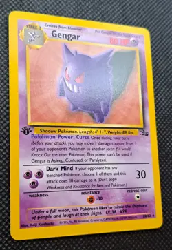 Pokemon TCG Gengar Fossil Card 20/62 First Edition Non Holo NICE CARD! - Image 2