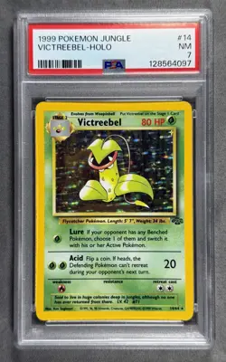 1999 Pokemon Jungle #14 VICTREEBEL HOLO 14/64 Base Set Series RARE Card PSA 7 - Image 1
