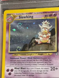 DOUBLE SWIRL Pokemon Card Neo Genesis Holo Slowking #14 PSA 6 NM - Image 1