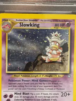 DOUBLE SWIRL Pokemon Card Neo Genesis Holo Slowking #14 PSA 6 NM - Image 3