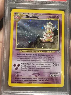 DOUBLE SWIRL Pokemon Card Neo Genesis Holo Slowking #14 PSA 6 NM - Image 4