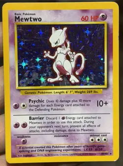 Mewtwo Illustrator ERROR Base Set Pokemon TCG Card MISPRINT Holo 10/102 - Image 1
