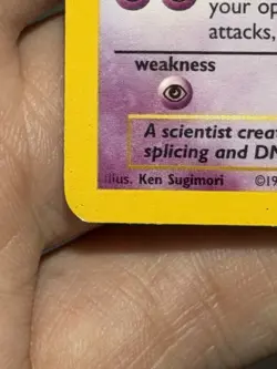 Mewtwo Illustrator ERROR Base Set Pokemon TCG Card MISPRINT Holo 10/102 - Image 3