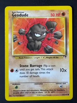Geodude Pokemon Common Card Legendary Collection 77/110 - 2002 - Image 1