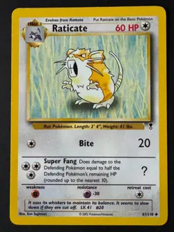 Raticate Pokemon Uncommon Card Legendary Collection 2002 61/110 - Image 1