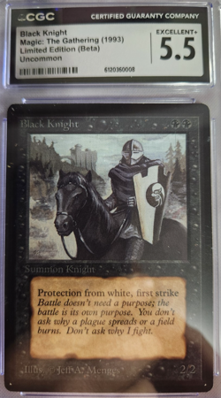 MTG - 1993 - Beta - Black Knight - CGC Grade 5.5 - Image 1