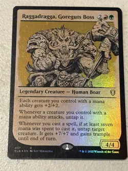 mtg showcase foil Raggadragga Goreguts Boss, Commander Legends Baldur's Gate - Image 1