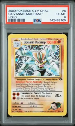 EXCELLENT MINT Pokemon PSA 6 Giovanni's Machamp 6/132 Gym Challenge Holo - Image 1