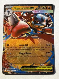 Mega Lucario ex 077/132 Me01: Mega Evolution Holo Pokemon TCG NM - Image 1