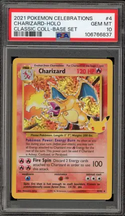 Pokemon Charizard Celebrations Classic Coll. Base Set Holo Rare #4 PSA 10 - Image 1