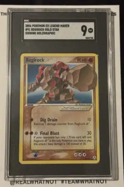 Regirock Holo Gold Star 2006 Pokemon EX Legend Maker #91/92 SGC 9 MINT - Image 1