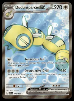Dudunsparce ex - Ultra Rare SV09: Journey Together 178/159 NM Pokemon - Image 1
