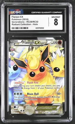 FLAREON EX Generations Radiant Collection #RC28 CGC 8 Pokemon [Nostalgium] - Image 1