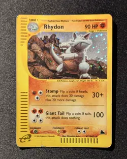 Pokemon SKYRIDGE - #H27/H32 Rhydon - Holo - ENG - Heavily Played/Damaged - Image 3