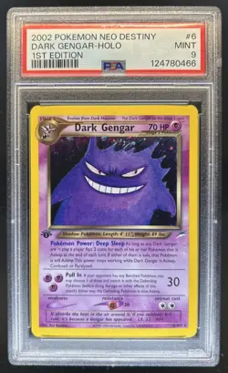 2002 Pokemon Neo Destiny 1st Edition Dark Gengar Holo #6/105 PSA 9 - Image 1
