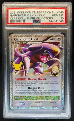 2021 Pokemon SWSH Celebrations Garchomp LV.X Classic Collection #145/147 PSA 10 - Image 1