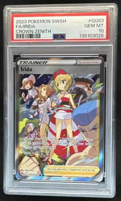 2023 Pokemon SWSH Crown Zenith Irida Galarian Gallery Full Art #GG63/GG70 PSA 10 - Image 1