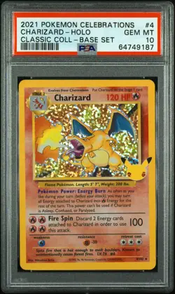 2021 Pokemon Celebrations Charizard-Holo #4 GEM MT PSA 10 Classic Coll-Base Set - Image 1