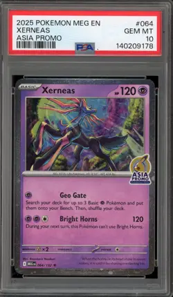 Pokemon Xerneas ASIA Promo Pokemon TCG Holo Rare #064 PSA 10 Gem Mint - Image 1