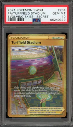 Pokemon Turffield Stadium Evolving Skies Secret Rare Full Art #234 PSA 10 - Image 1