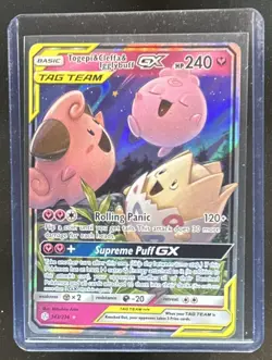 2019 Pokemon SM Cosmic Eclipse Togepi Cleffa Igglybuff Tag Team Holo #143/236 - Image 1