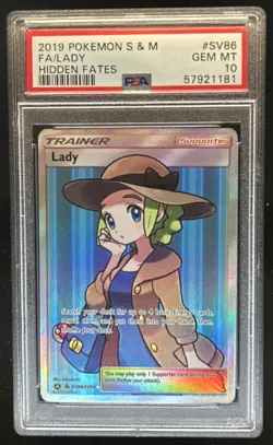 2019 Pokemon SM Hidden Fates Lady #SV86/SV94 PSA 10 - Image 1