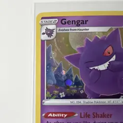 Pokemon Gengar Promo SWSH052 S&S Black Star Holo Rare - Image 4