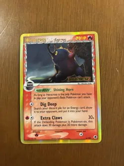 Pokemon Heracross EX Dragon Frontiers Delta Species Holo Rare 3/101 2006 70 HP - Image 1