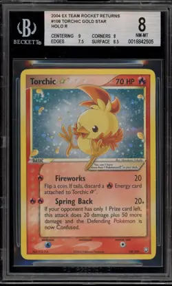 Pokemon Torchic Gold Star EX Team Rocket Returns Holo Ultra Rare #108 BGS 8 - Image 1